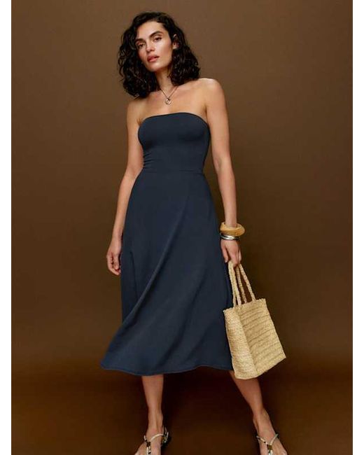 Reformation Lora Knit Dress in Blue | Lyst Reformation Lora Knit Dress in Blue | Lyst