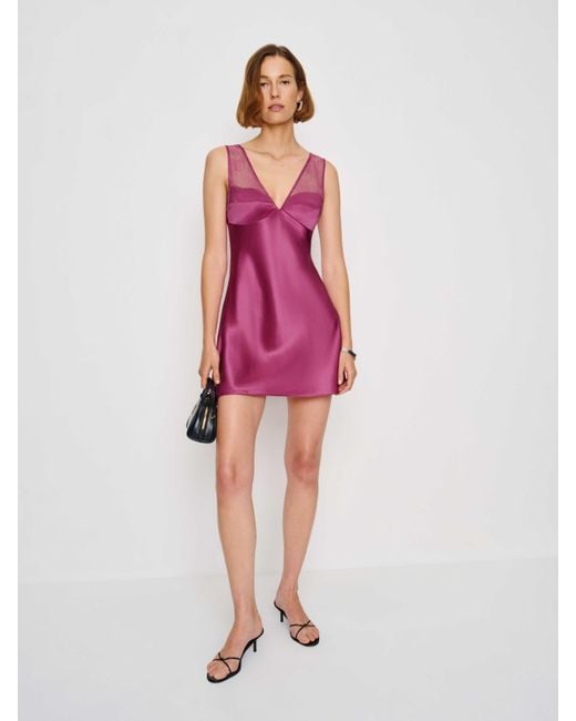 Reformation Pink Robbie Silk Dress 6