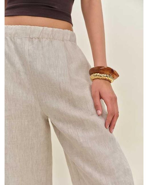 Reformation Natural Fernando Linen Wide Leg Pant