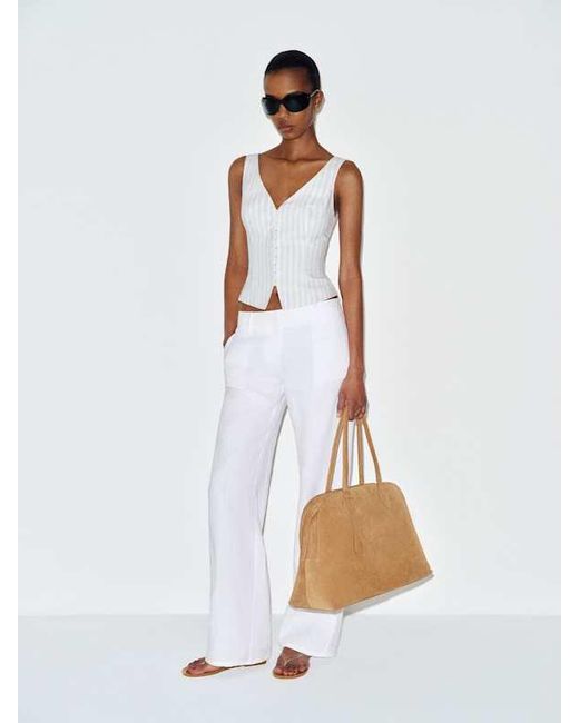 Reformation White Indie Linen Top