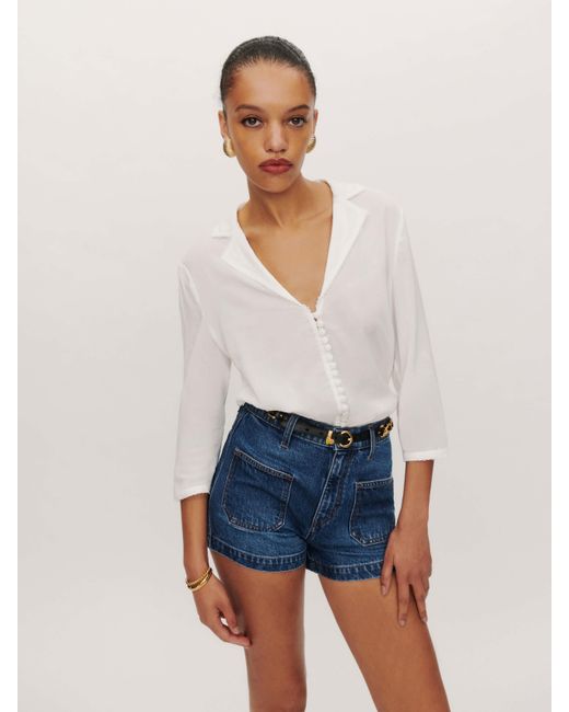Reformation Blue Niko Top
