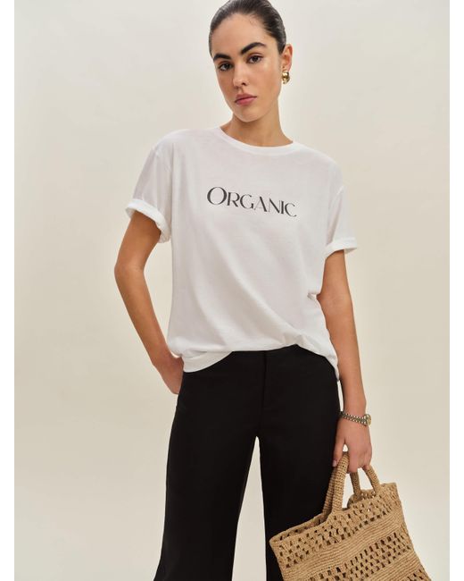 Reformation White Liam Oversized Tee