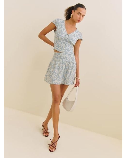 Reformation Blue Dorothea Two Piece