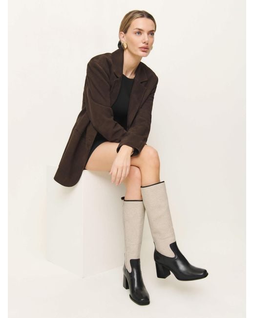 Reformation Natural Frederique Knee High Boot Oatmeal 7