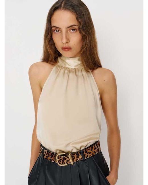 Reformation White Royce Silk Top