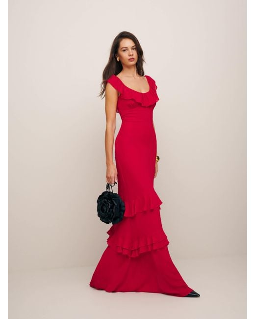 Reformation Red Tripoli Dress 4