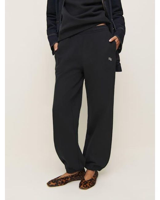 Reformation Skye Boyfriend Sweatpant in Black Lyst UK