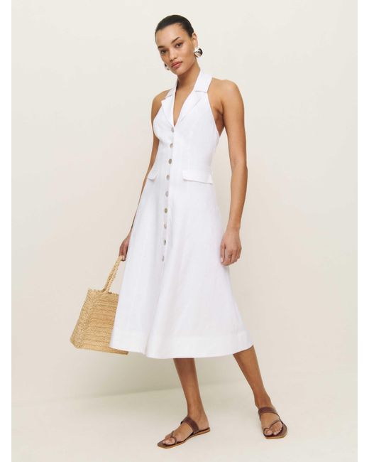 Reformation Masha Linen Dress in White | Lyst Reformation Masha Linen Dress in White | Lyst