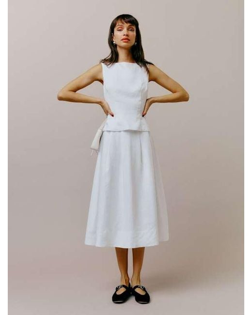 Reformation White Moya Linen Two Piece 0
