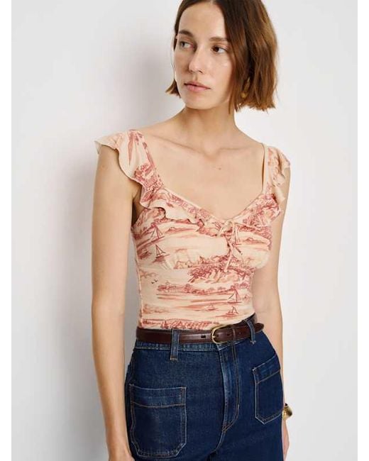 Reformation Blue Lemmy Knit Top