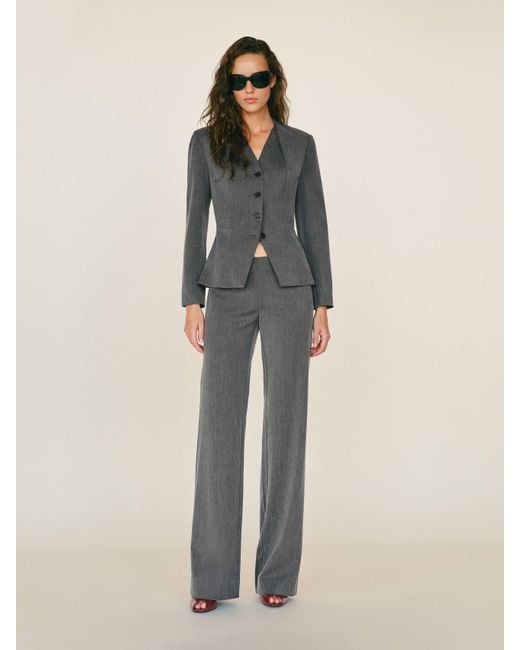 Reformation Gray Vivienne Low Rise Pant