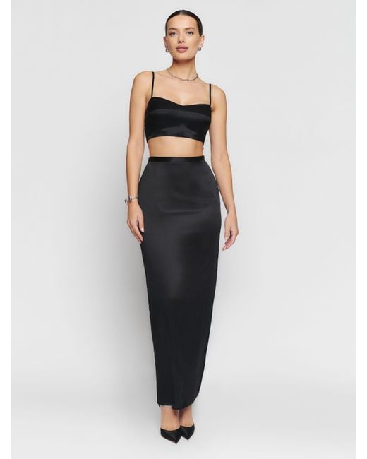 Black silk two piece hot sale set