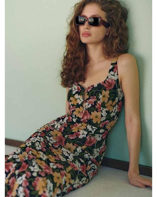 Reformation Green Laine Dress