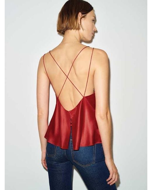 Reformation White Jule Silk Top
