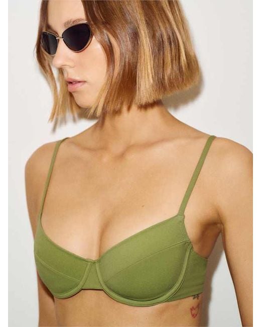 Reformation White Lanai Bikini Top Bean