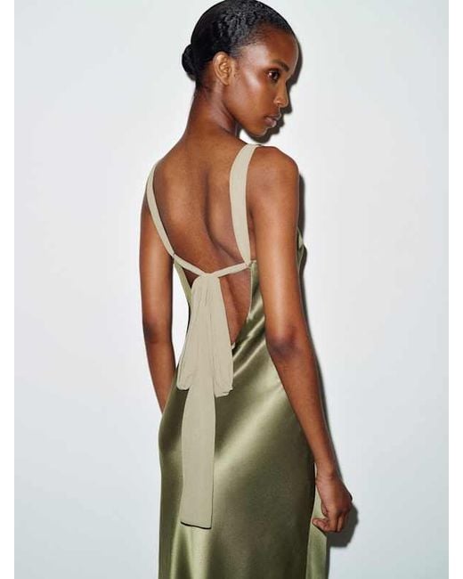 Reformation Green Allison Silk Dress
