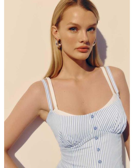 Reformation Blue Alani Top 10
