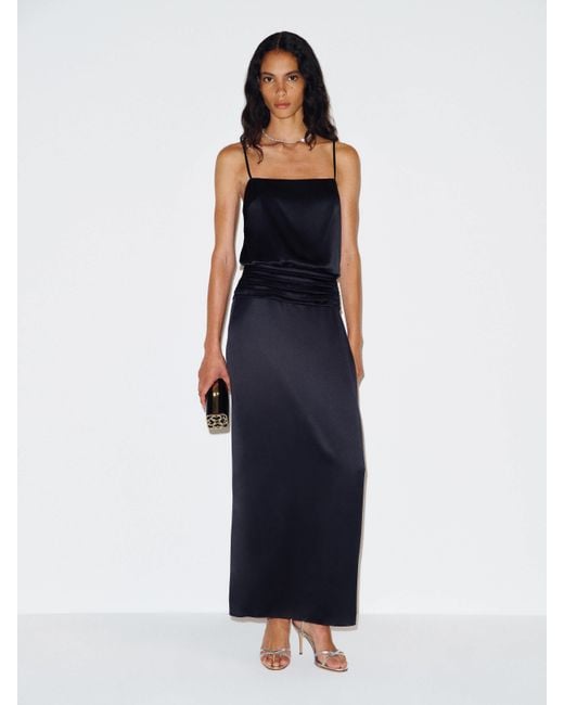 Reformation Blue Ofelia Silk Dress 0
