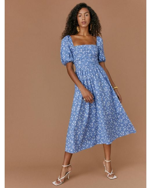 Blue Floral Dress Reformation Light Blue Dress Reformation Light