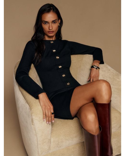 Reformation Black Micah Knit Dress
