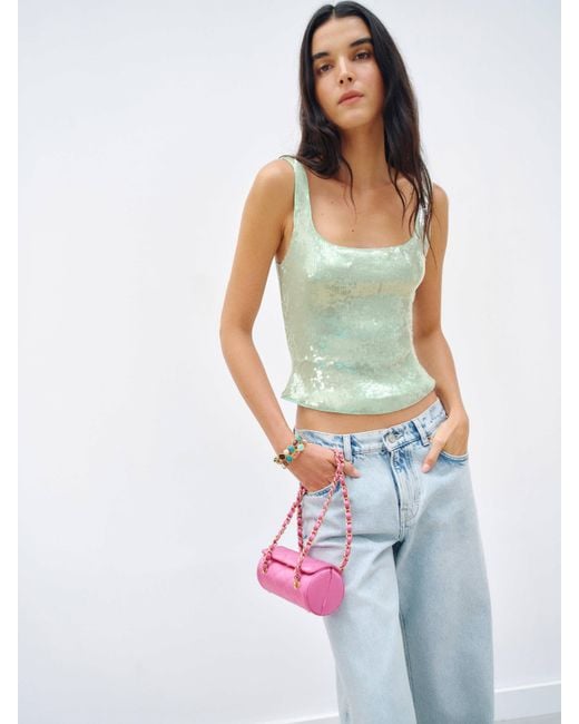 Reformation White Carla Knit Top