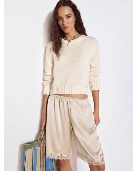 Reformation Natural Eleni Cotton Crew Sweater