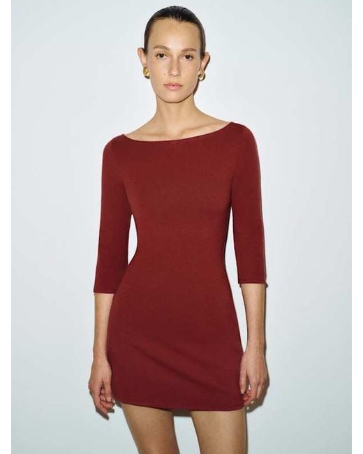 Reformation Red Marceline Knit Dress