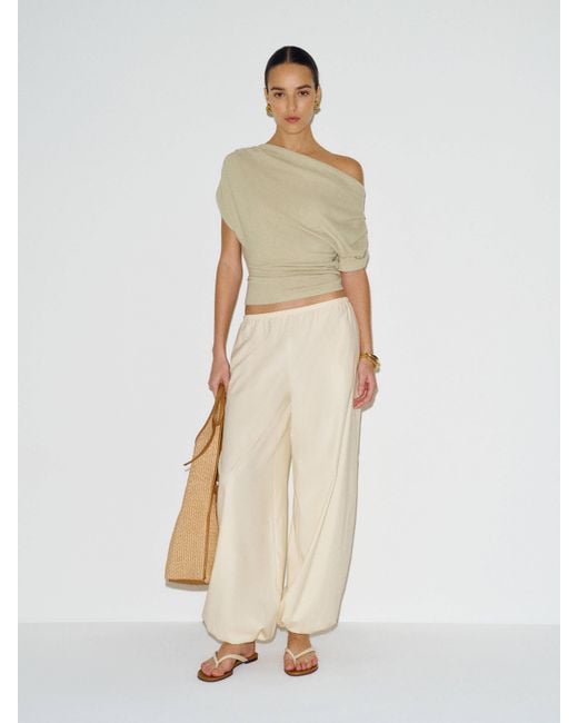 Reformation White Iris Knit Top