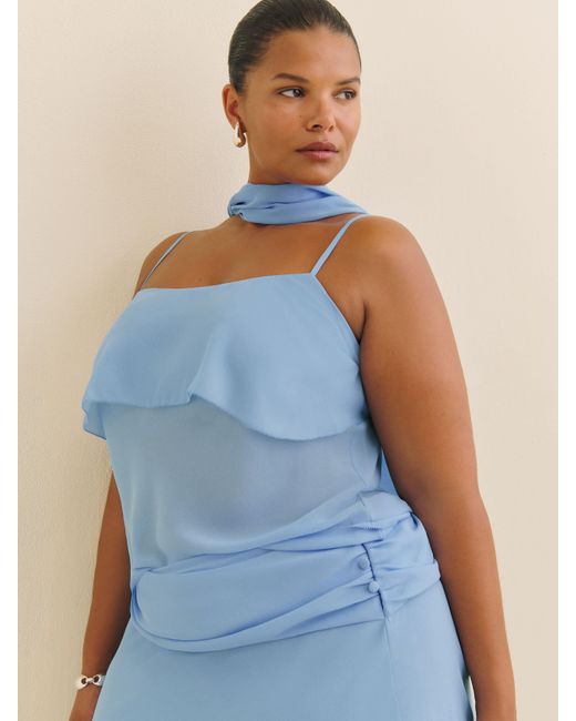 Reformation Blue Lula Top Es