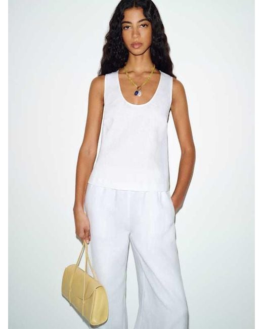 Reformation White Lenora Linen Two Piece