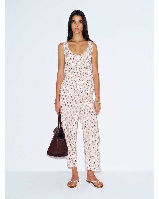 Reformation White Alessandra Pajama Set