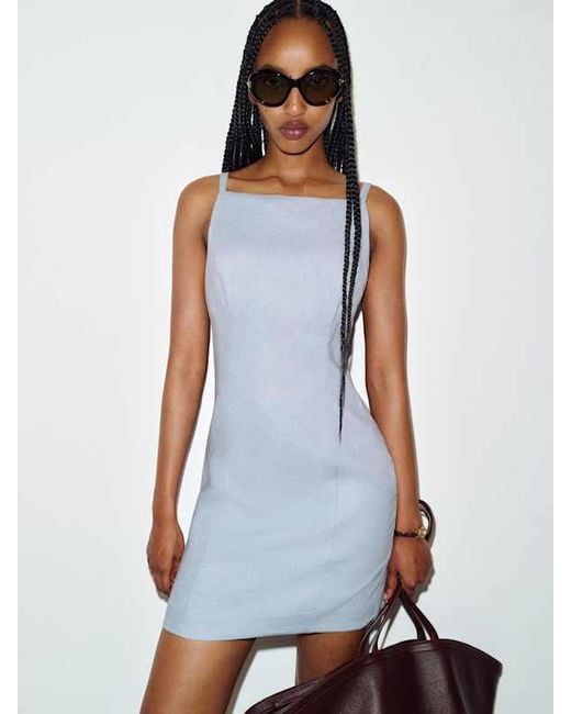 Reformation White Mora Linen Dress Cloud 0
