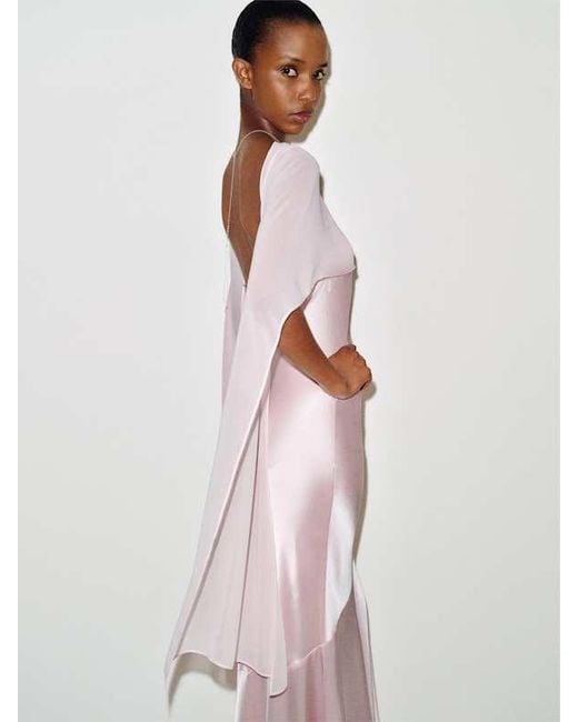 Reformation Pink Tiffani Silk Dress 8