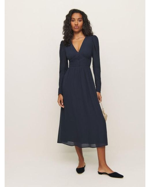 Reformation Blue Liara Dress