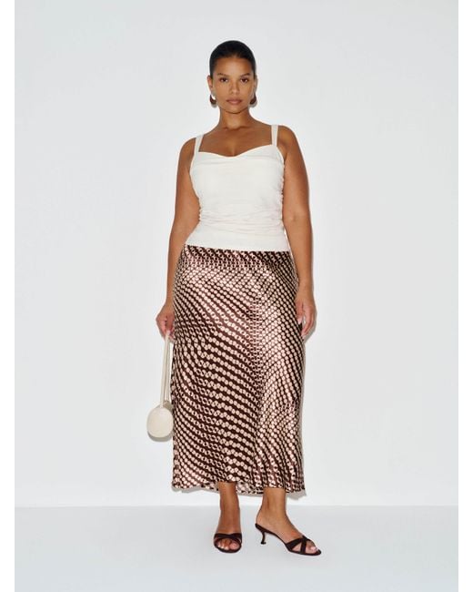 Reformation White Layla Silk Skirt Es