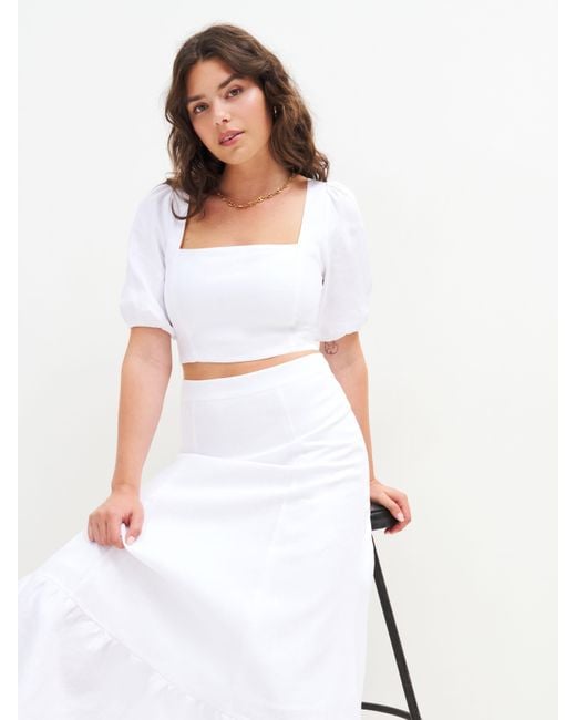 Reformation White Yucca Linen Two Piece