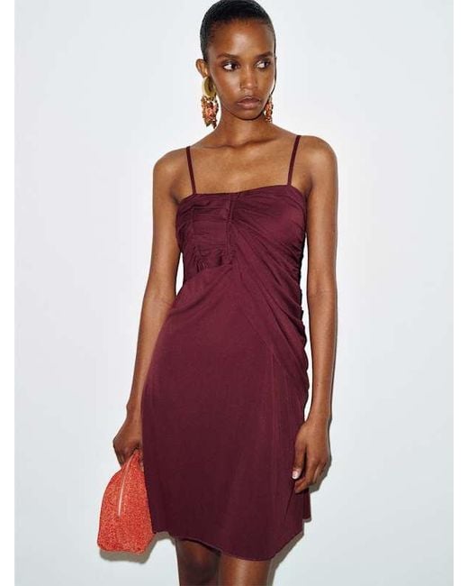 Reformation Red Vintage Jean Paul Gaultier Ruched Dress