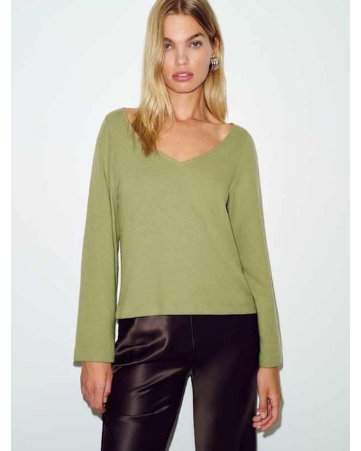 Reformation White Mabel Knit Top Bean