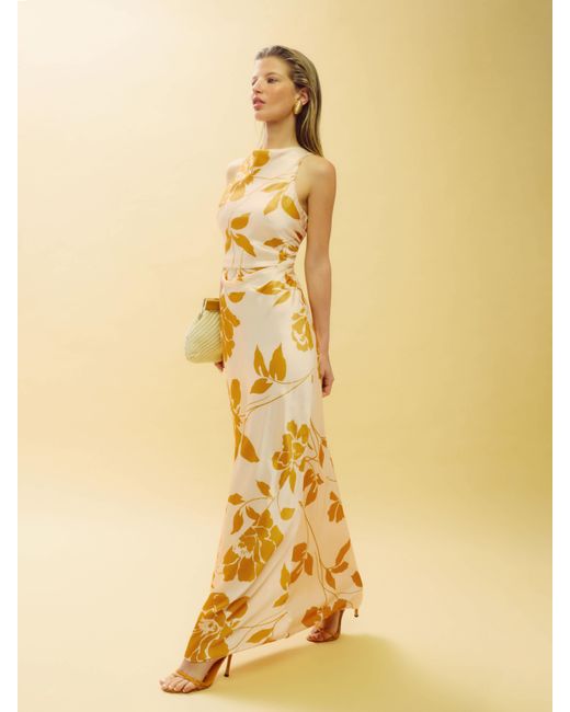 Reformation Anaiis Silk Dress 10 in Yellow | Lyst