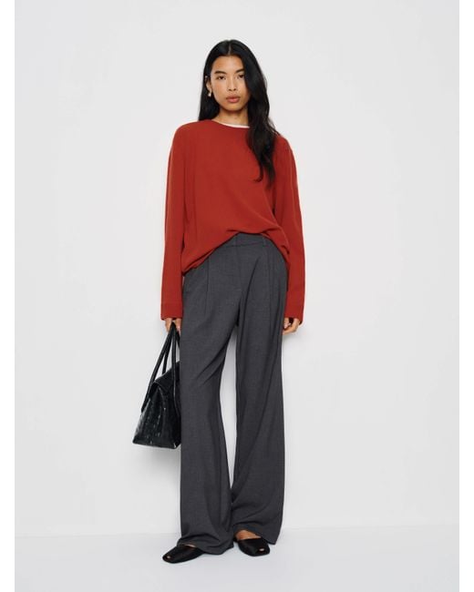 Reformation Red Cashmere Boyfriend Sweater