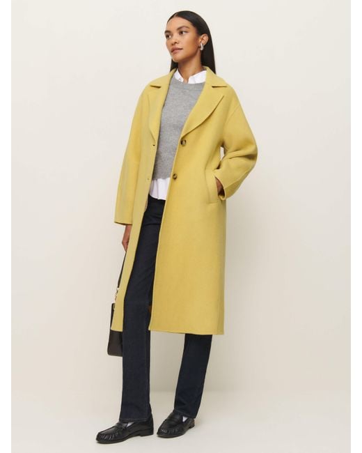 Reformation Yellow Wyatt Double-Faced Coat
