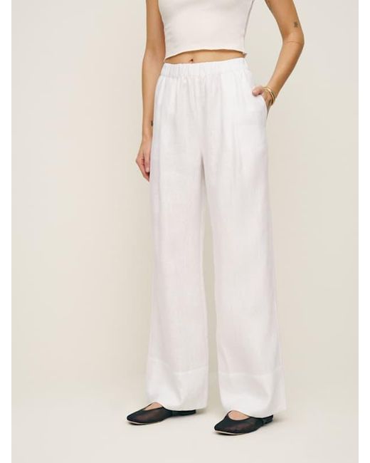 Reformation Natural Fernando Linen Wide Leg Pant