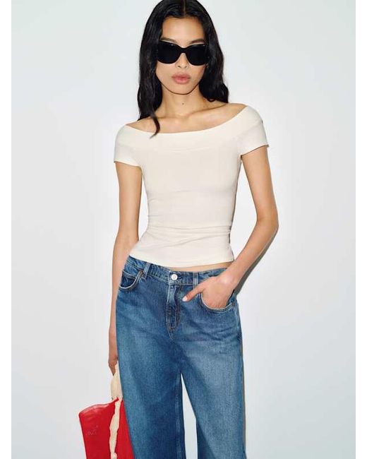 Reformation White Florence Knit Top