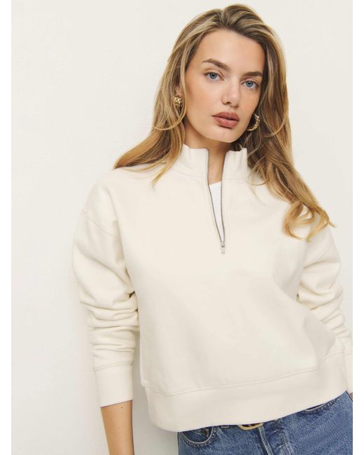 Reformation Natural Maddie Zip Sweatshirt