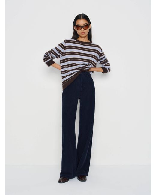 Reformation Blue Cary High Rise Slouchy Wide Leg Jeans Denim