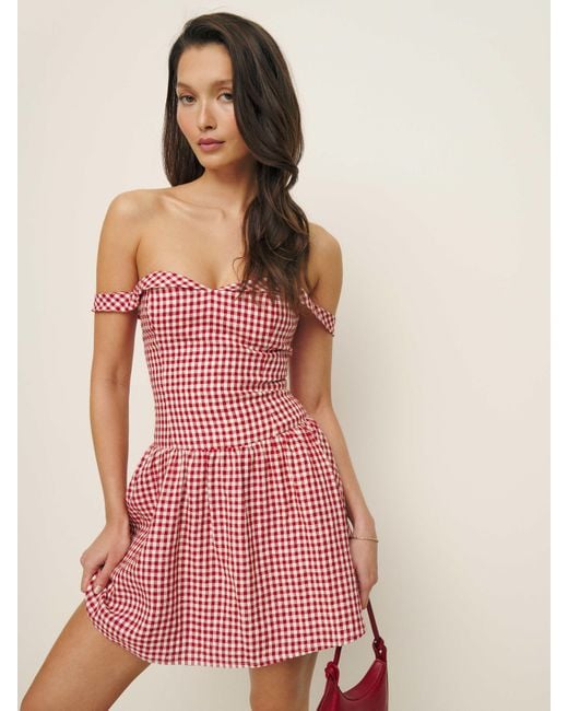 Reformation Pink Sora Linen Dress