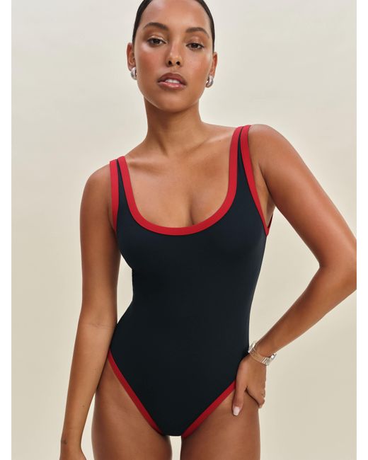 Reformation Black Joy One Piece Swimsuit