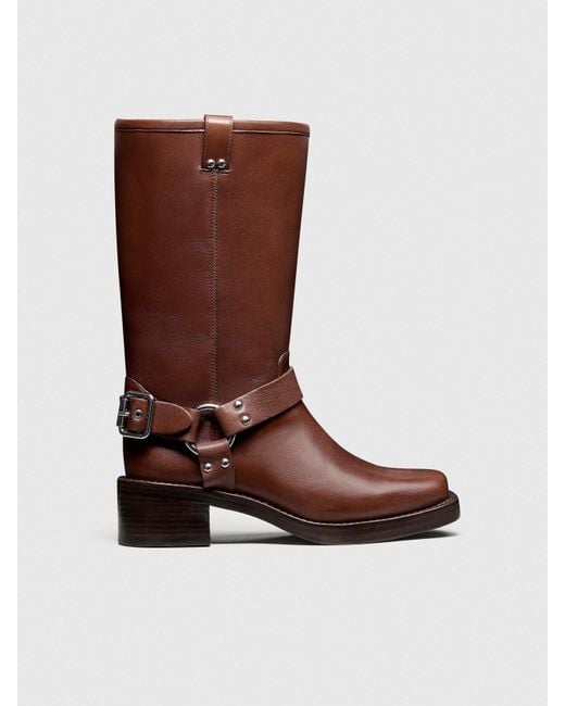 Reformation Brown Francesca Moto Boot 5
