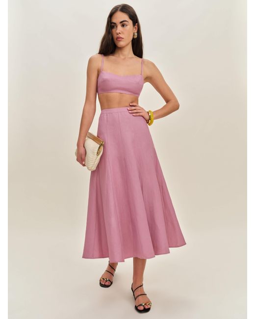 Reformation Pink Jori Linen Two Piece 8