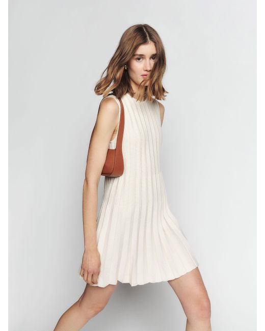 Reformation Ezra Cotton Knit Mini Dress in Natural Lyst